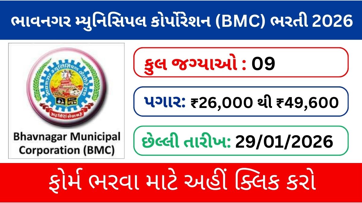Bhavnagar Municipal Corporation Recruitment 2026