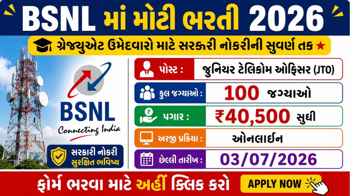 BSNL Junior Telecom Officer (JTO) Recruitment 2026